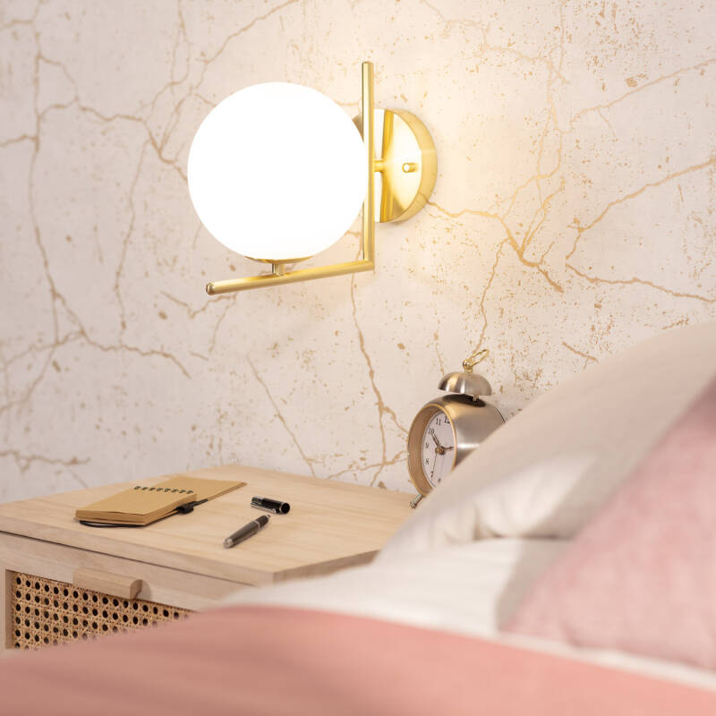 Candeeiro de Parede de Metal e Vidro Moonlight Design