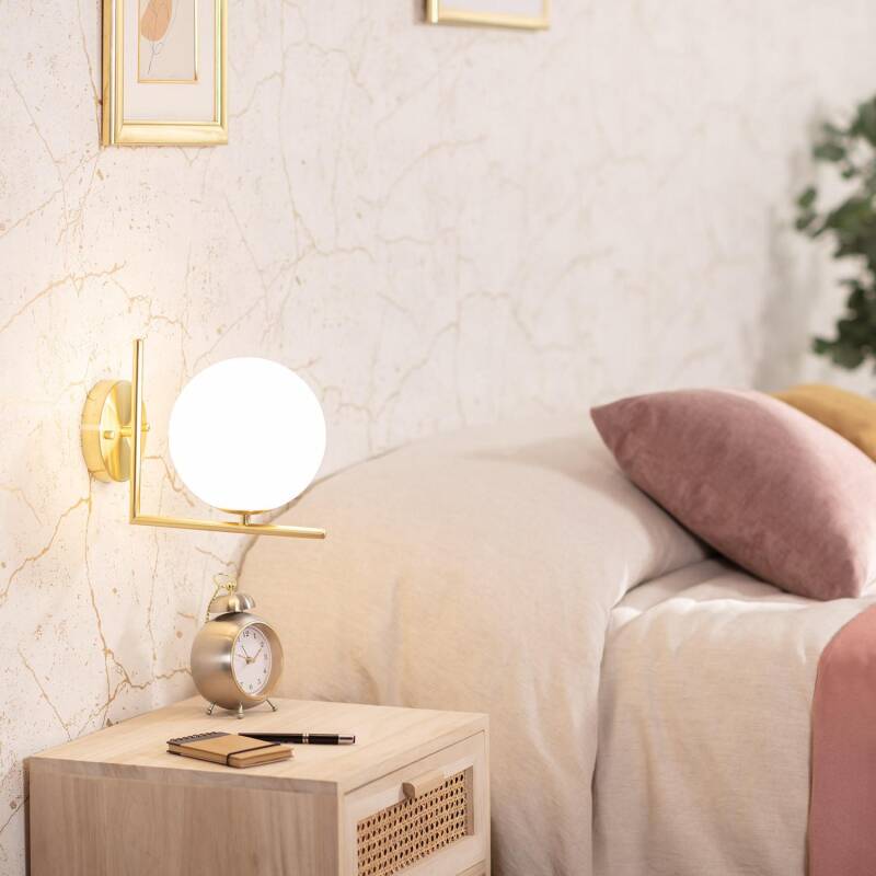 Candeeiro de Parede de Metal e Vidro Moonlight Design
