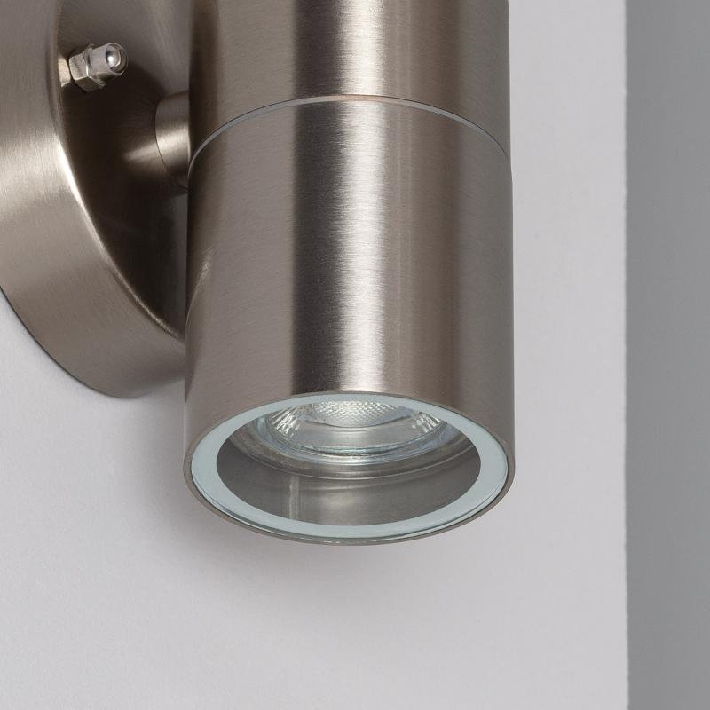 Candeeiro de Parede Exterior em Aço Inoxidável Acetinado