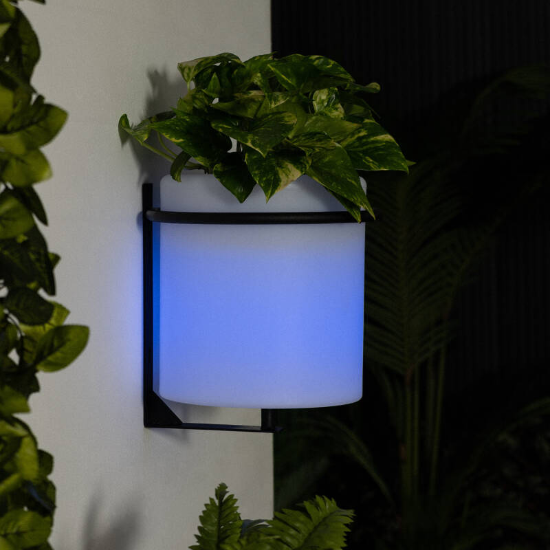 Candeeiro de Parede Exterior LED Vaso 22cm RGBW Recarregável IP65