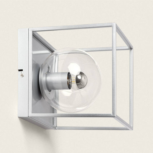 Candeeiro de Parede Exterior Metal e Vidro Tabuk