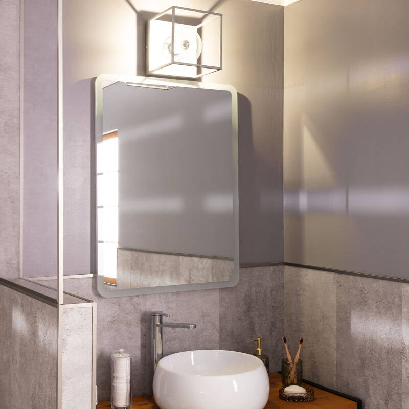 Candeeiro de Parede Exterior Metal e Vidro Tabuk