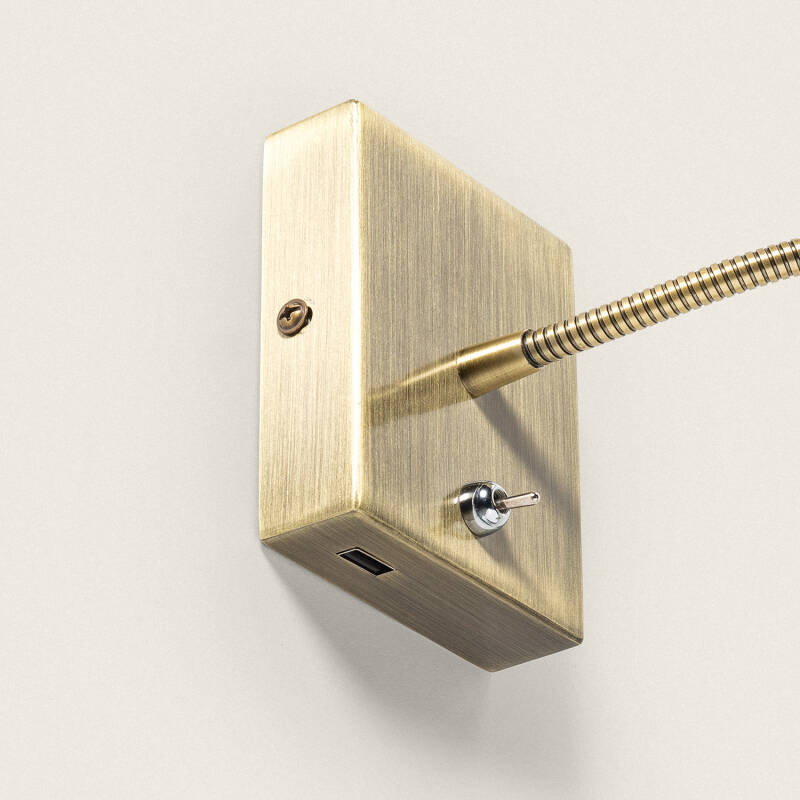 Candeeiro de Parede LED 2.5W Metal com Entrada USB Apsley
