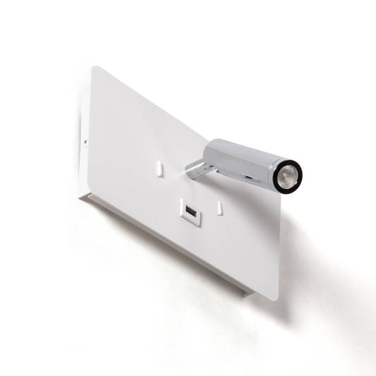 Candeeiro de Parede com Luz de Leitura LED 8W Metal com Entrada USB Rossey