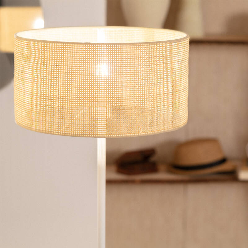 Candeeiro de Pé de Rattan e Metal Baracoa
