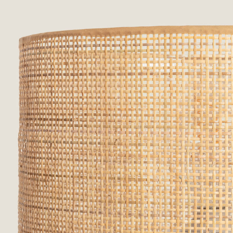 Candeeiro de Pé de Rattan e Metal Baracoa