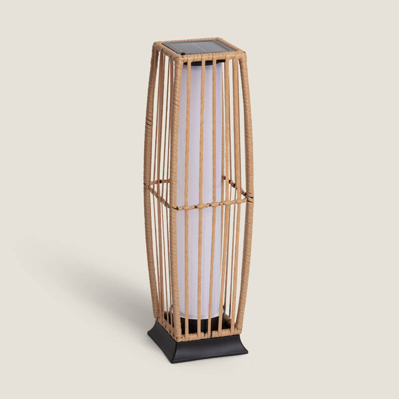 Candeeiro de Pé para Exterior com LED Solar e Rattan Arley