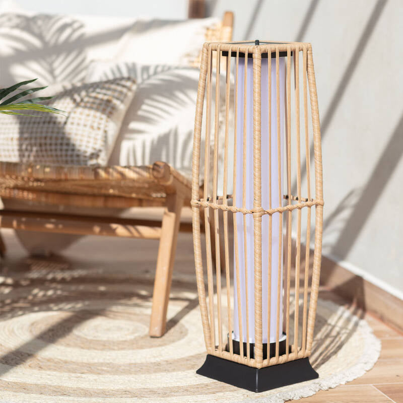 Candeeiro de Pé para Exterior com LED Solar e Rattan Arley