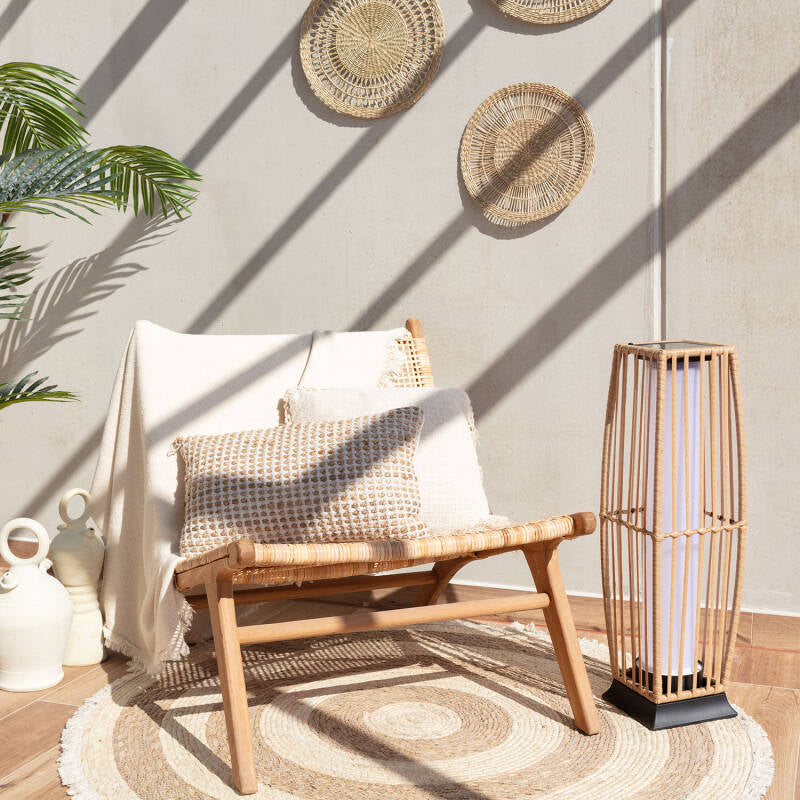 Candeeiro de Pé para Exterior com LED Solar e Rattan Arley