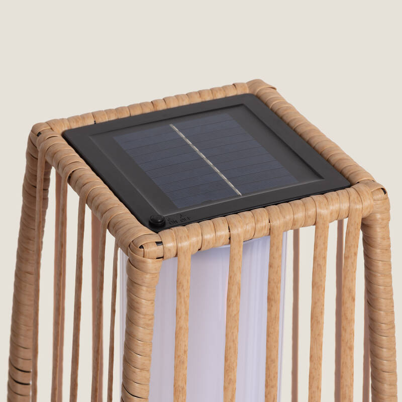 Candeeiro de Pé para Exterior com LED Solar e Rattan Arley