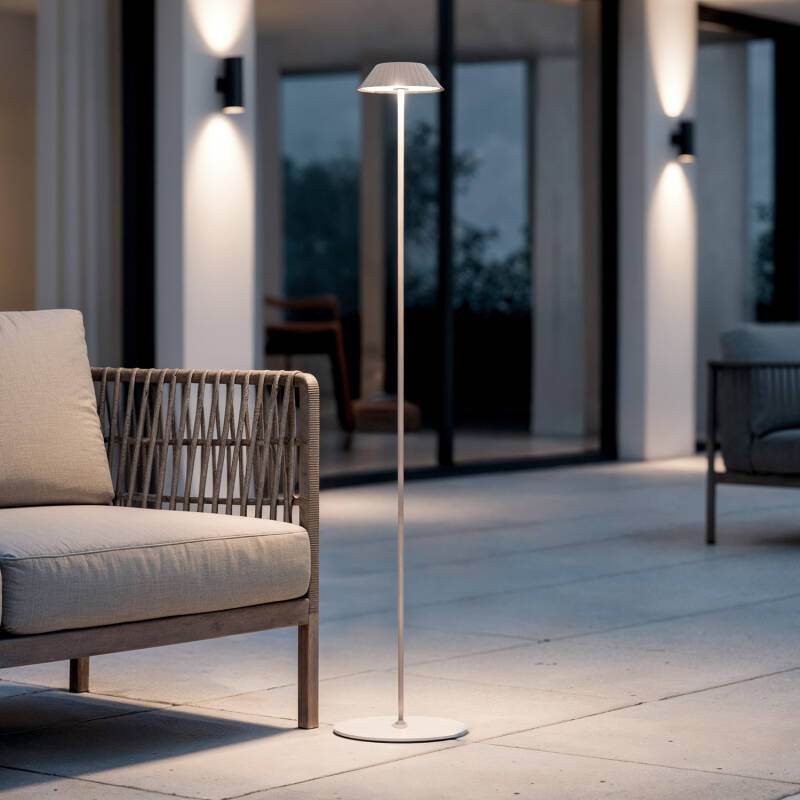 Candeeiro de Pé LED Portátil para Exterior com Bateria USB Recarregável em Metal Hoima