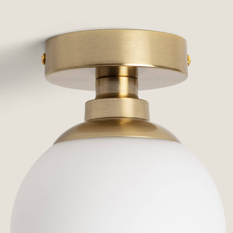Candeeiro de teto Metal e Vidro Moonlight Brass 1 Foco
