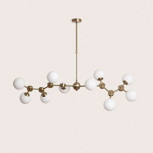 Candeeiro de Teto Metal e Vidro Moonlight Brass Large 10 Focos