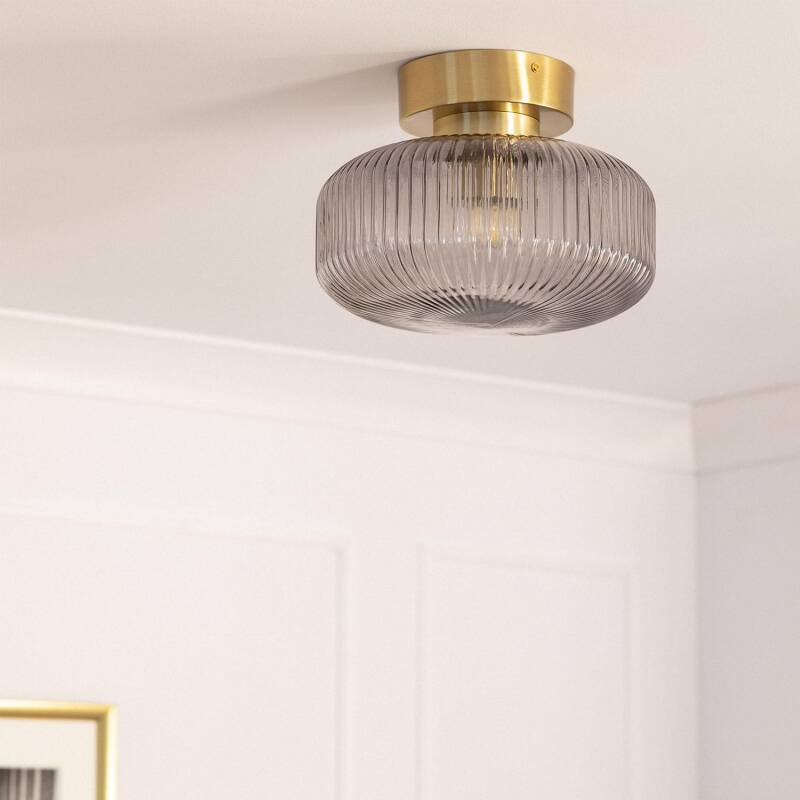 Candeeiro de Teto Metal e Vidro Windsor