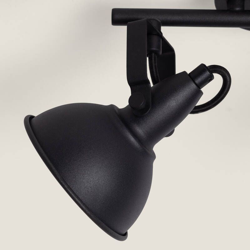 Candeeiro de Teto Orientável em Metal com 2 Focos Preto Emer