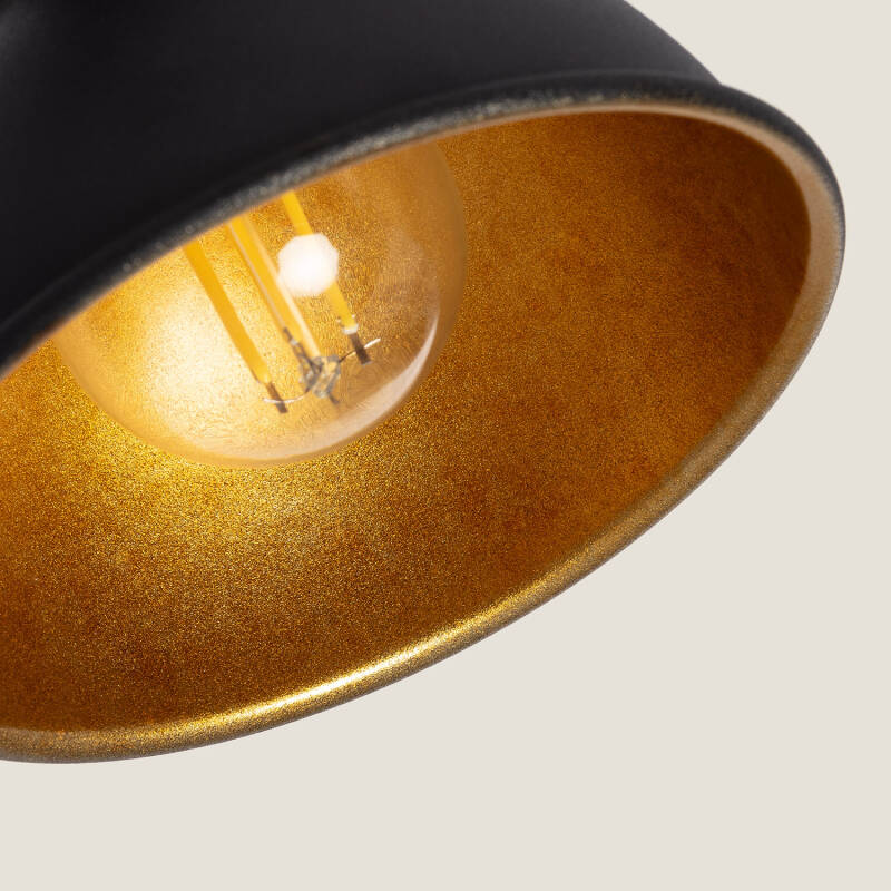Candeeiro de Teto Orientável em Metal com 2 Focos Preto Emer