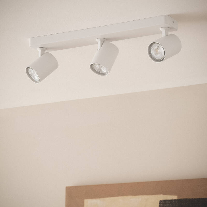 Candeeiro de Teto Orientável em Alumínio Cora com 3 Focos Branco