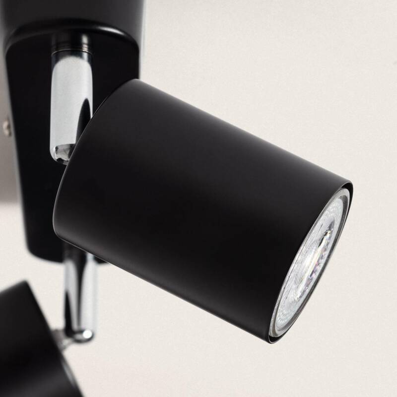 Candeeiro de Teto Orientável Metal 2 Focos Albus Black Large