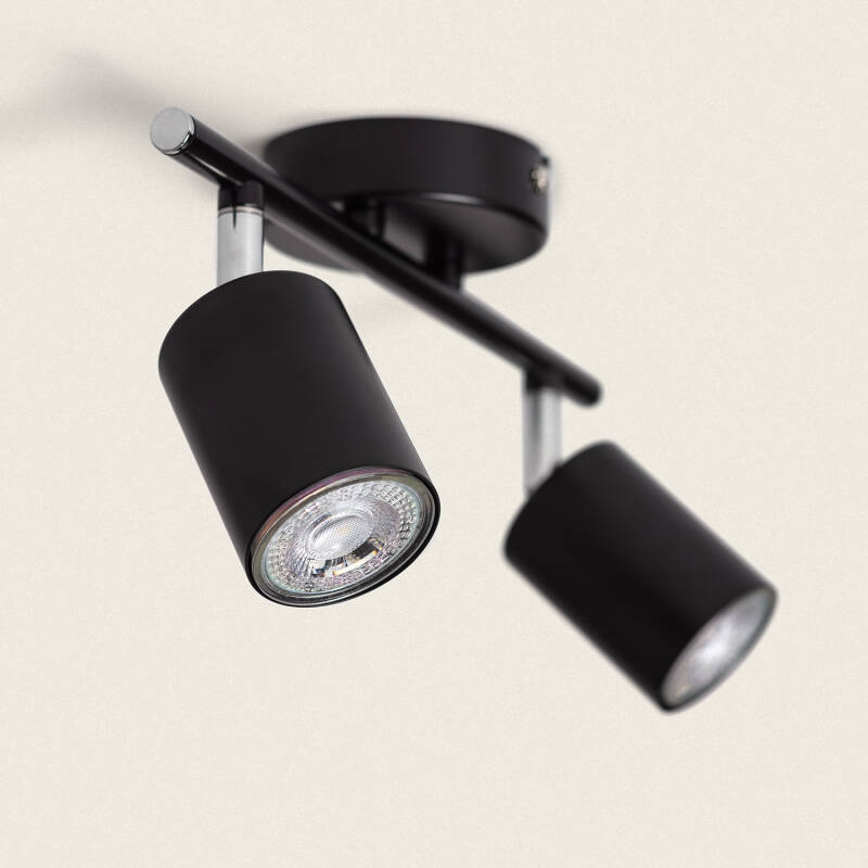 Candeeiro de Teto Orientável Metal 2 Focos Albus Black
