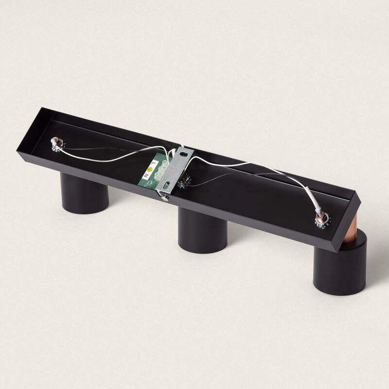Candeeiro de Teto Orientável Metal 3 Focos Ciro Black Rose Large