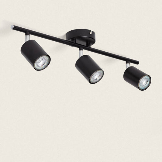 Candeeiro de Teto Orientável Metal 3 Focos Albus Black