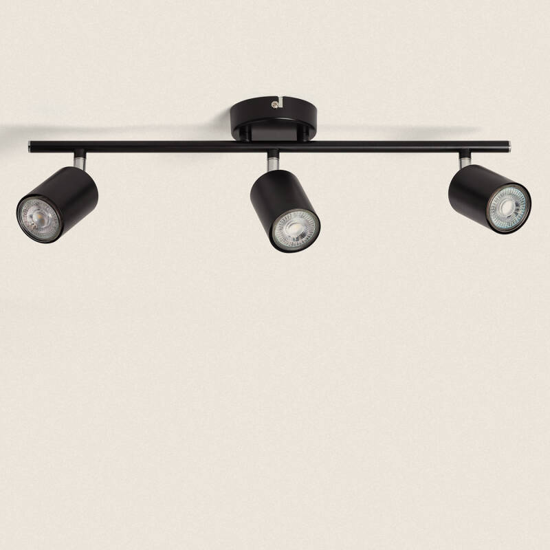 Candeeiro de Teto Orientável Metal 3 Focos Albus Black