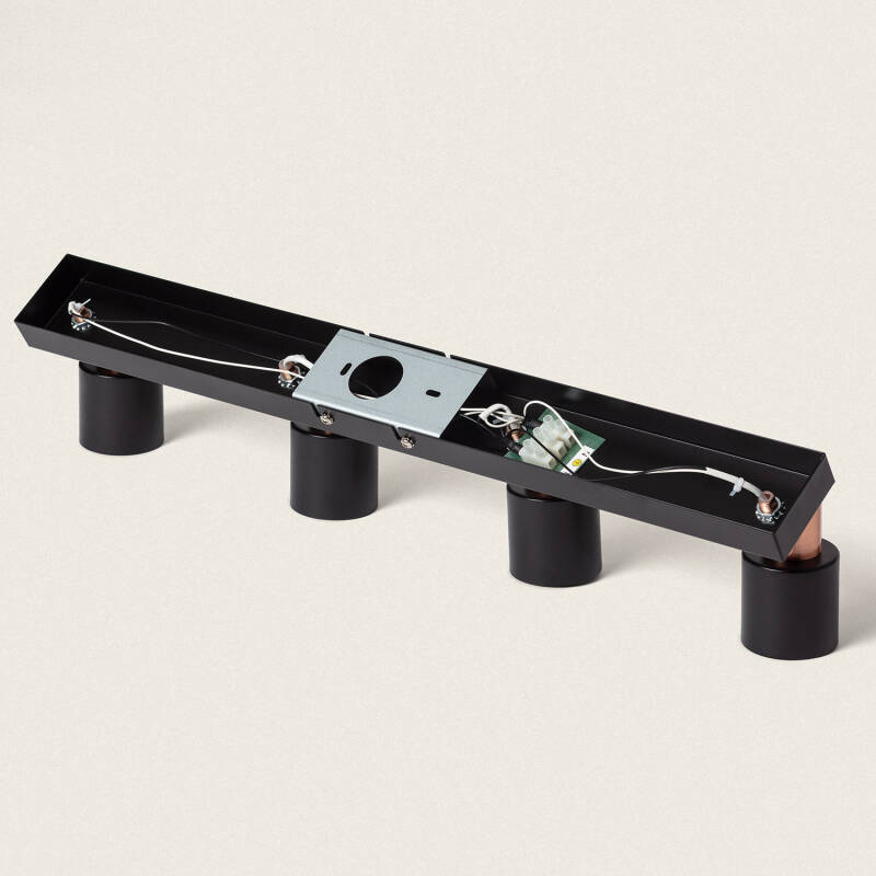 Candeeiro de Teto Orientável Metal 4 Focos Ciro Black Rose Grande