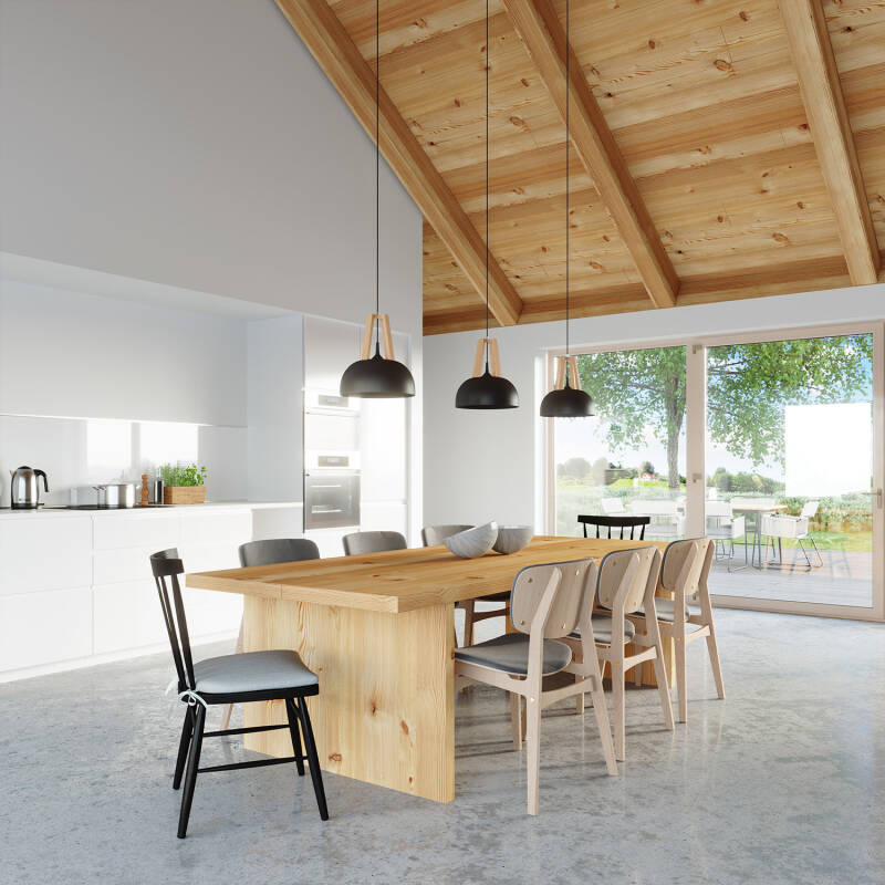 Candeeiro Suspenso Casco Madeira Natural SOLLUX