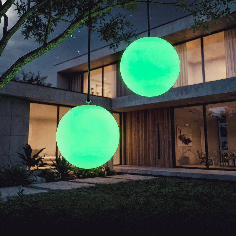 Candeeiro Suspenso Esférico Decorativo «Bola de Luz» LED RGB+CCT Evan Orb