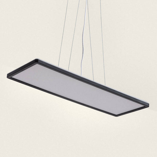 Candeeiro Suspenso LED 24W retangular SwitchCCT Seleccionável 580X200 MM Dupla face Preto