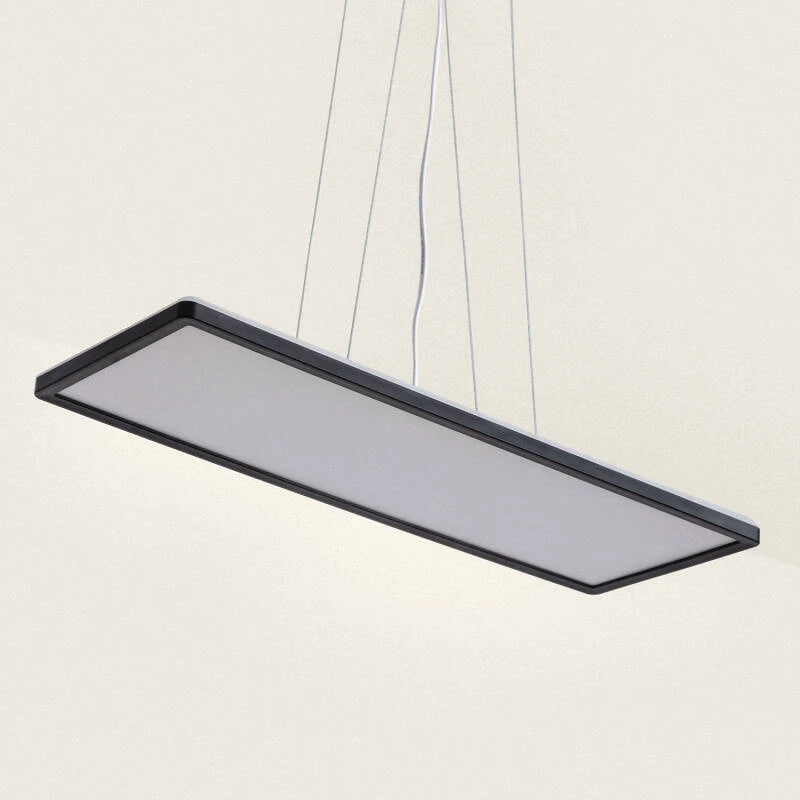 Candeeiro Suspenso LED 24W retangular SwitchCCT Seleccionável 580X200 MM Dupla face Preto