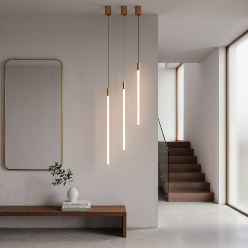 Candeeiro Suspenso Linear LED 9W Ajustável em Altura Metal Adaya