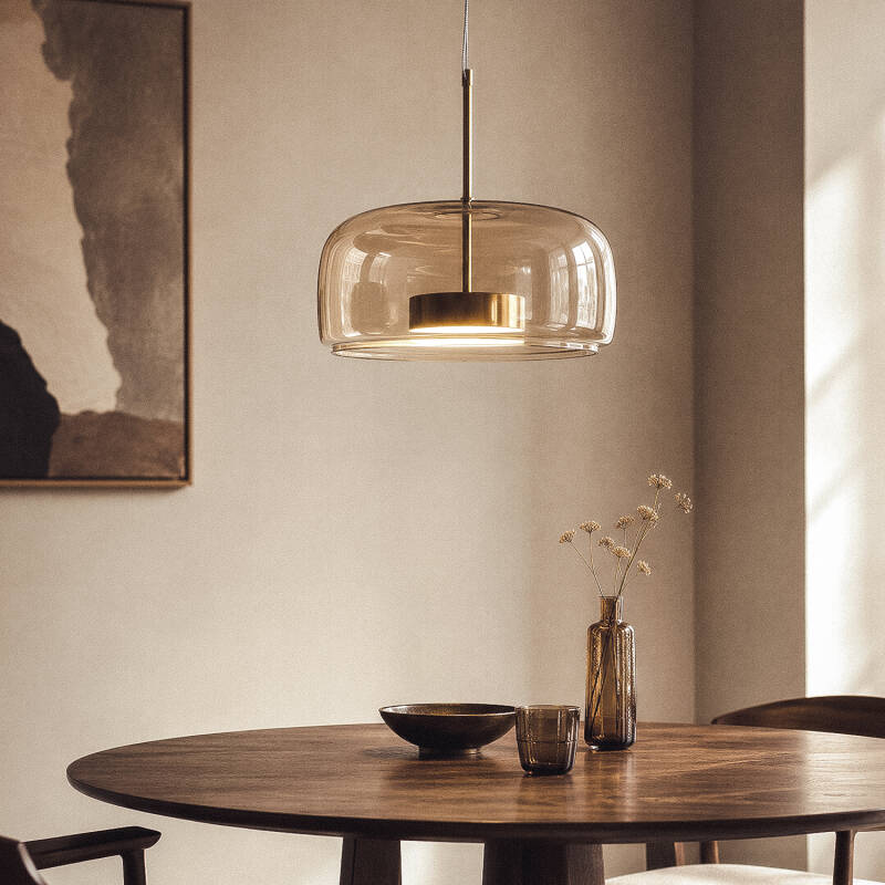 Candeeiro Suspenso LED 7W Metal e Vidro Aba