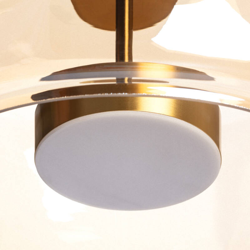 Candeeiro Suspenso LED 7W Metal e Vidro Aba