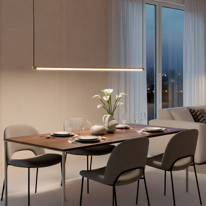 Candeeiro Suspenso Linear LED 12 W em Alumínio SwitchCCT Lislea