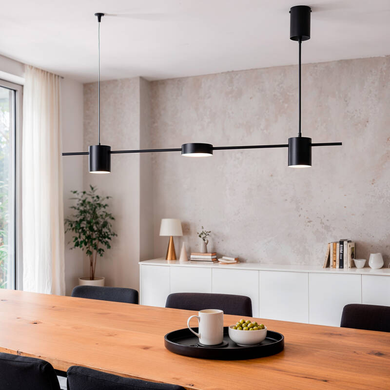 Candeeiro Suspenso Linear LED de 18 W em Metal e Vidro Kurna
