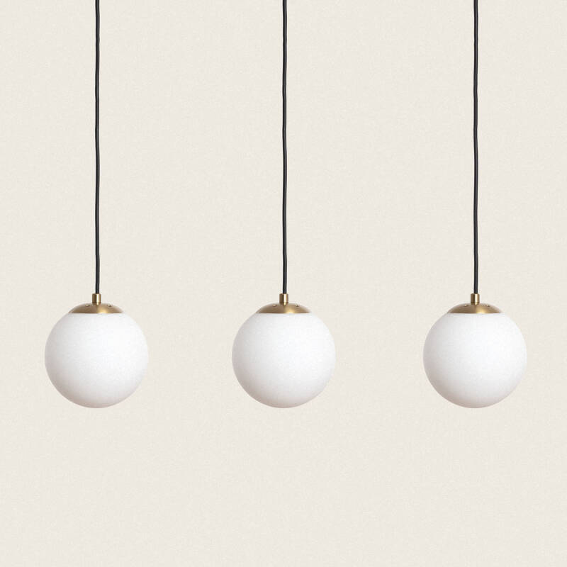 Candeeiro Suspenso Metal e vidro Moonlight Brass 3 Focos