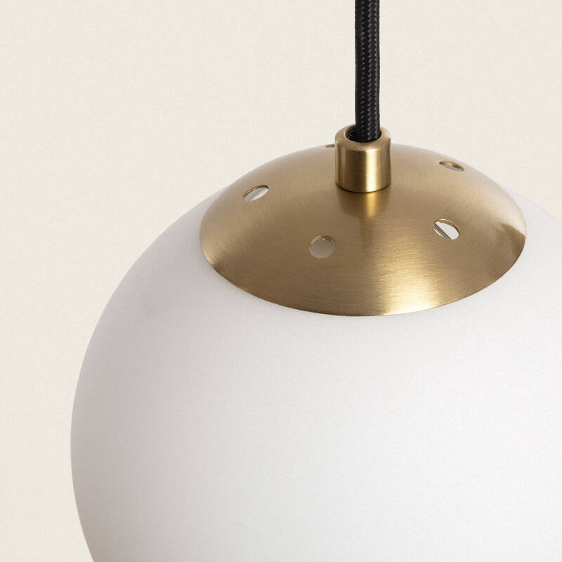 Candeeiro Suspenso Metal e Vidro Moonlight Brass 5 Focos