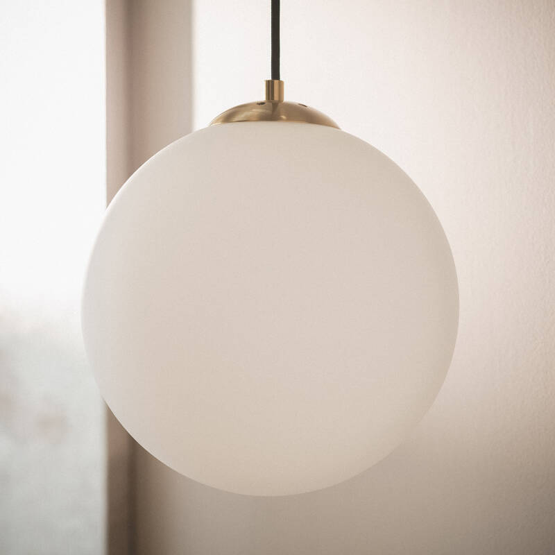 Candeeiro Suspenso Metal e Vidro Moonlight Brass