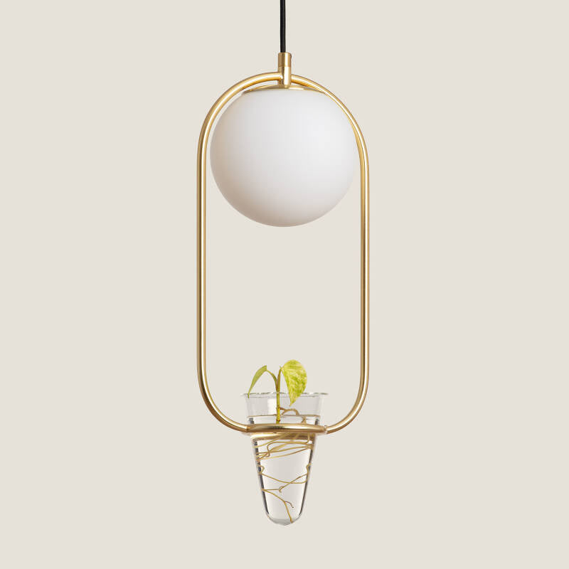 Candeeiro Suspenso Metal e Vidro Moonlight Puncak