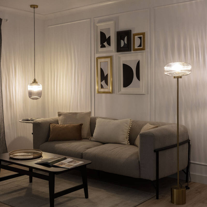 Candeeiro Suspenso Metal e Vidro Windsor