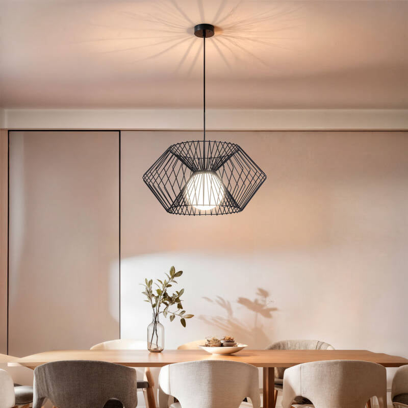 Candeeiro Suspenso Metal Hexagon