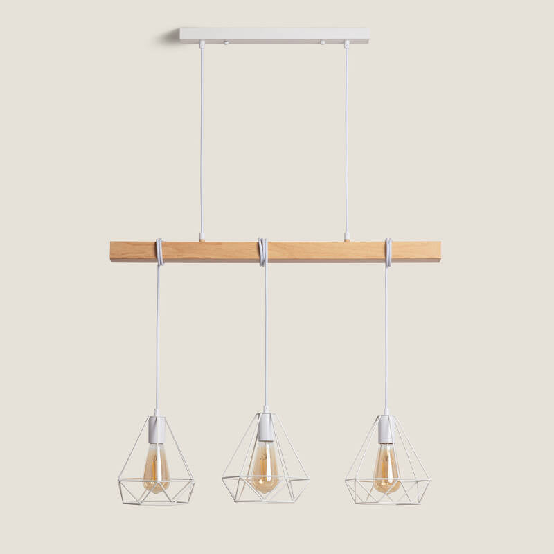 Candeeiro Suspenso Metal Sardo 3 Focos