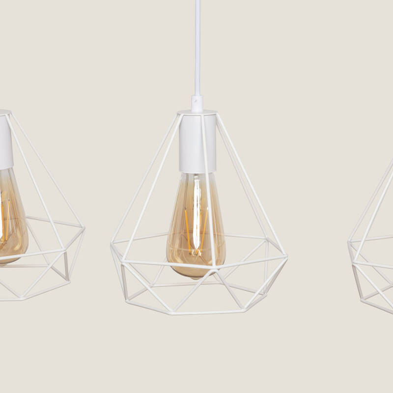 Candeeiro Suspenso Metal Sardo 3 Focos