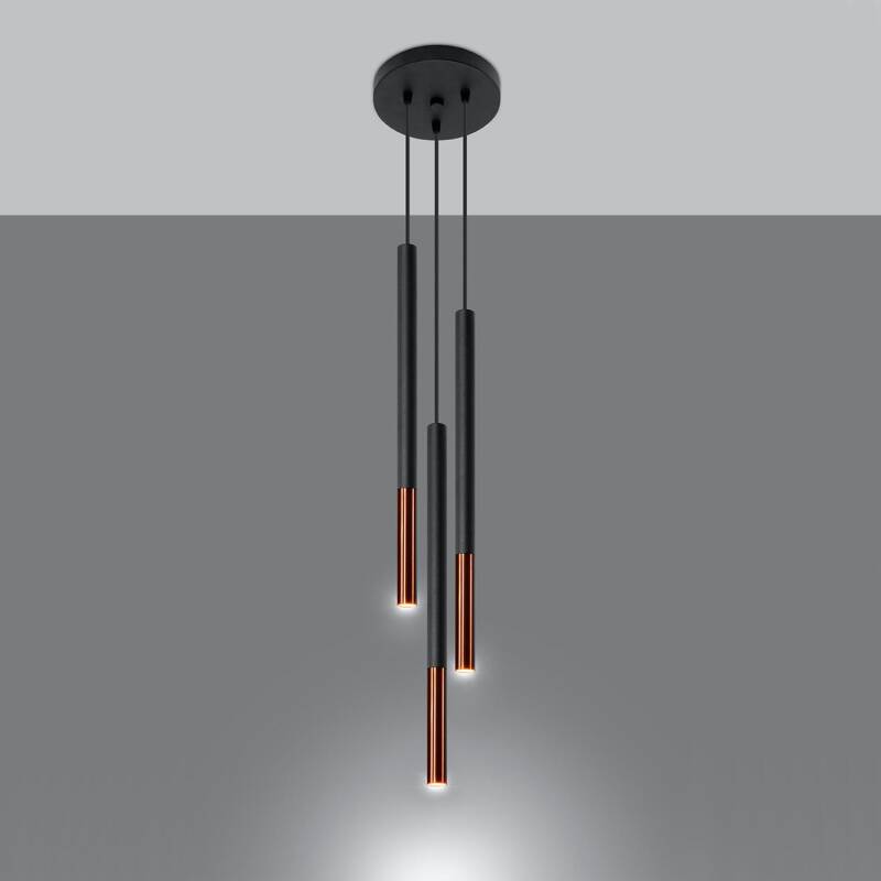 Candeeiro Suspenso Mozaica 3P Metal SOLLUX