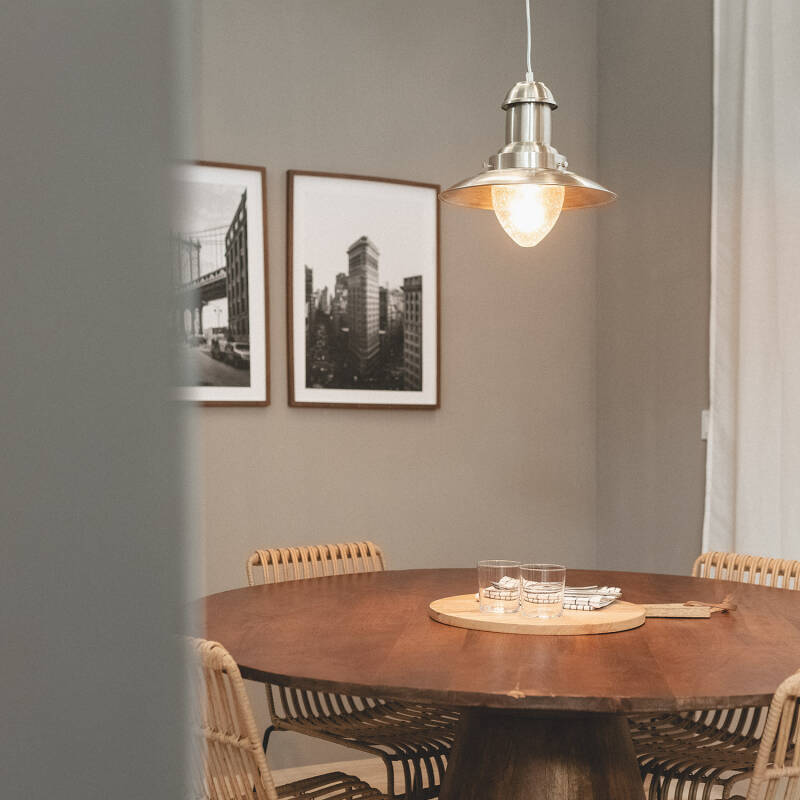 Candeeiro Suspenso Nickel Satin Fisherman