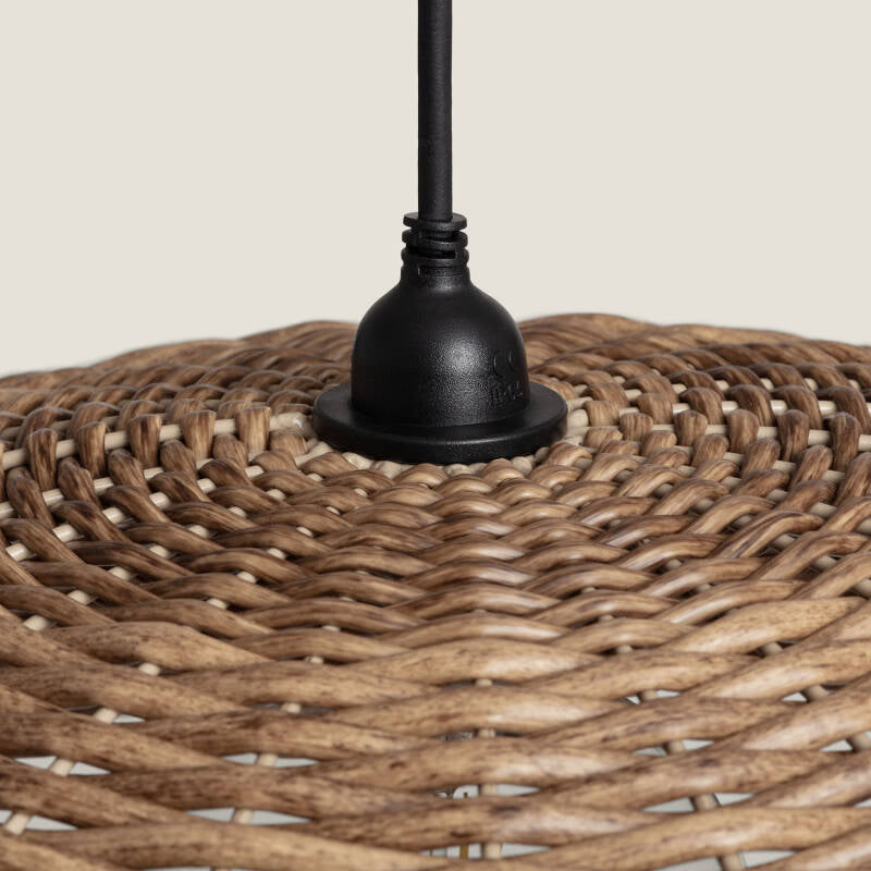 Candeeiro suspenso para exterior com efeito rattan Léa Curva
