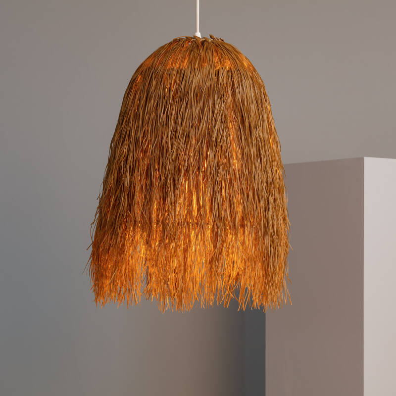 Candeeiro Suspenso para Exterior com Efeito Rattan Azul-marinho