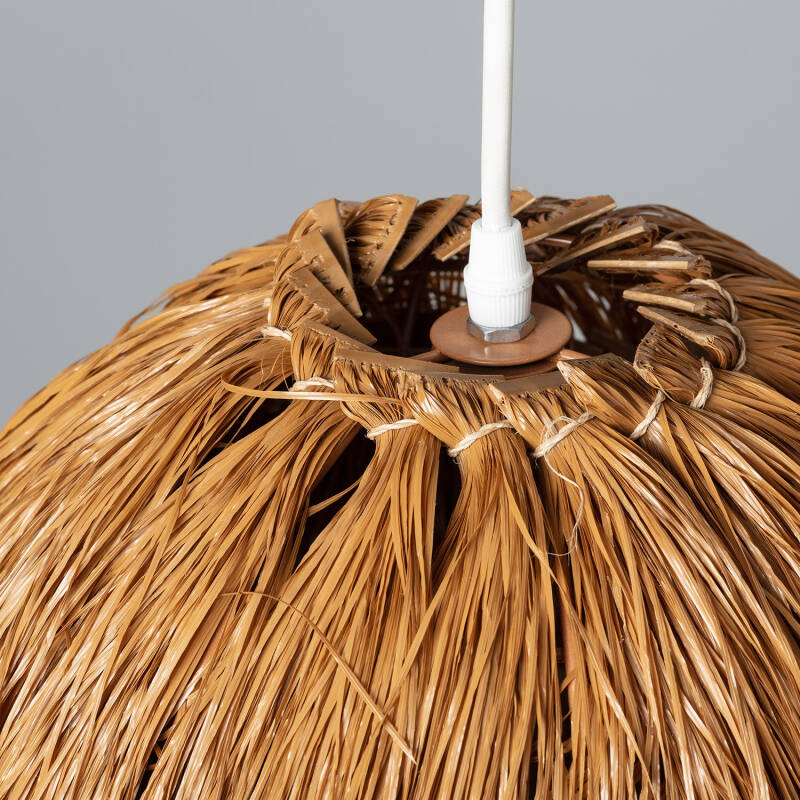 Candeeiro Suspenso para Exterior com Efeito Rattan Azul-marinho