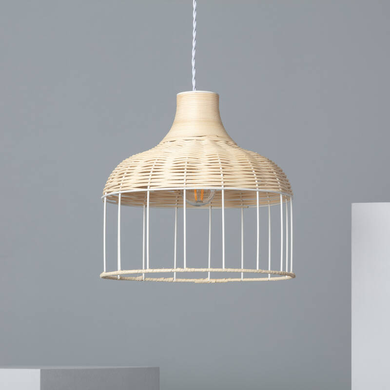 Candeeiro Suspenso Rattan e Metal Sliema